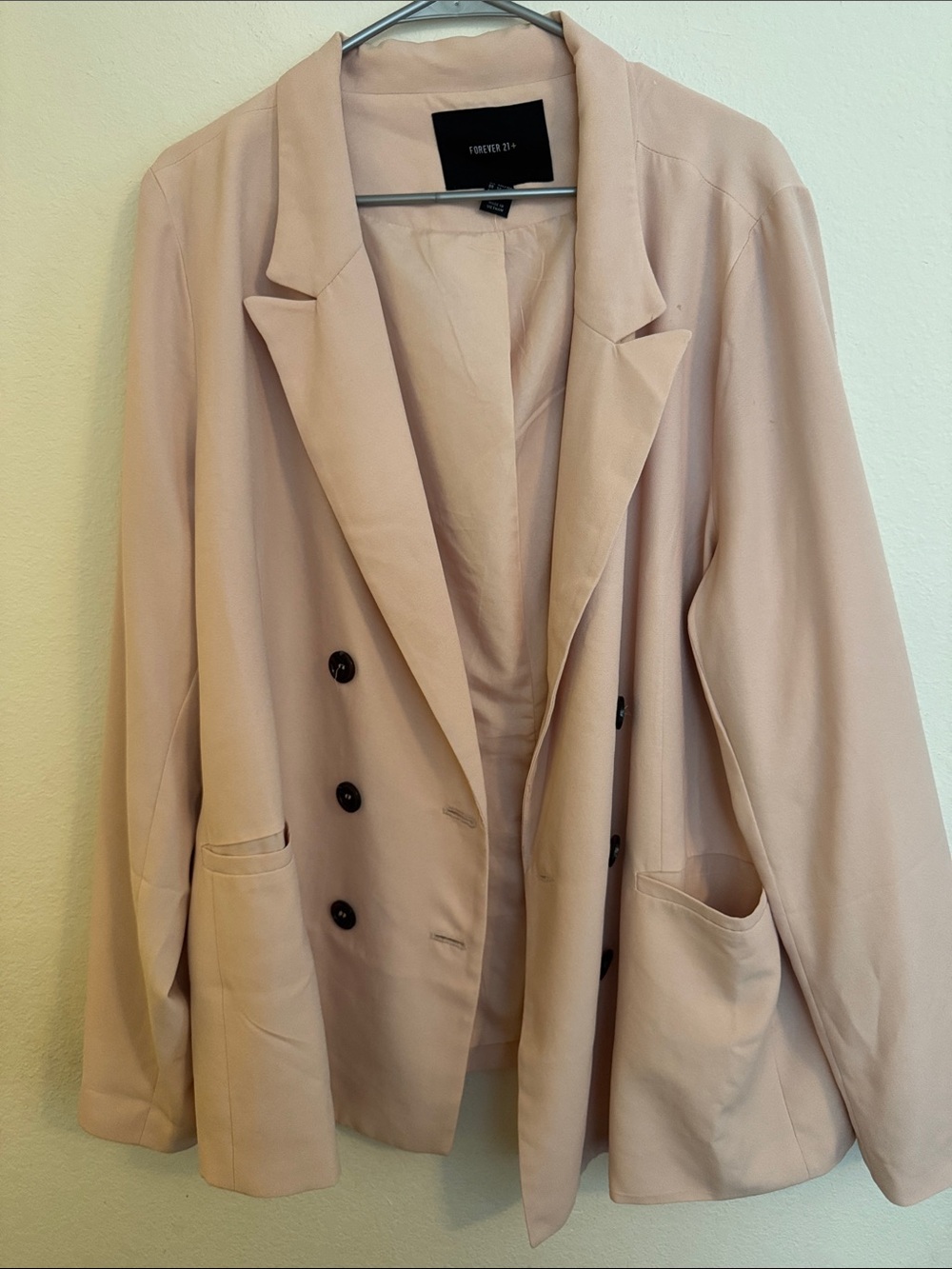 Forever 21 Blush Double-Breasted Blazer 3x